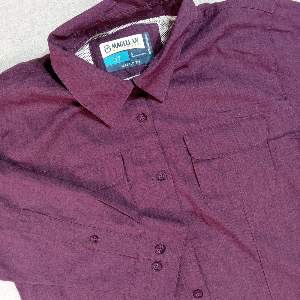 Magellan Outdoors Shirt Womens S Purple Aransas Pass Long Sleeve Fishing Hiking